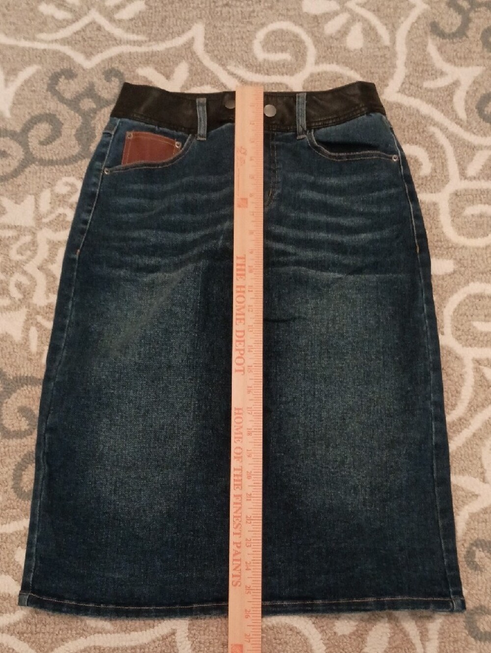 C Est 146 Denim Skirt with Black Waistband - Picture 4 of 5